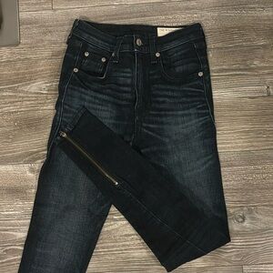RAG & BONE JEANS HIGH WAIST ZIPPERED BOTTOM SIZE 25